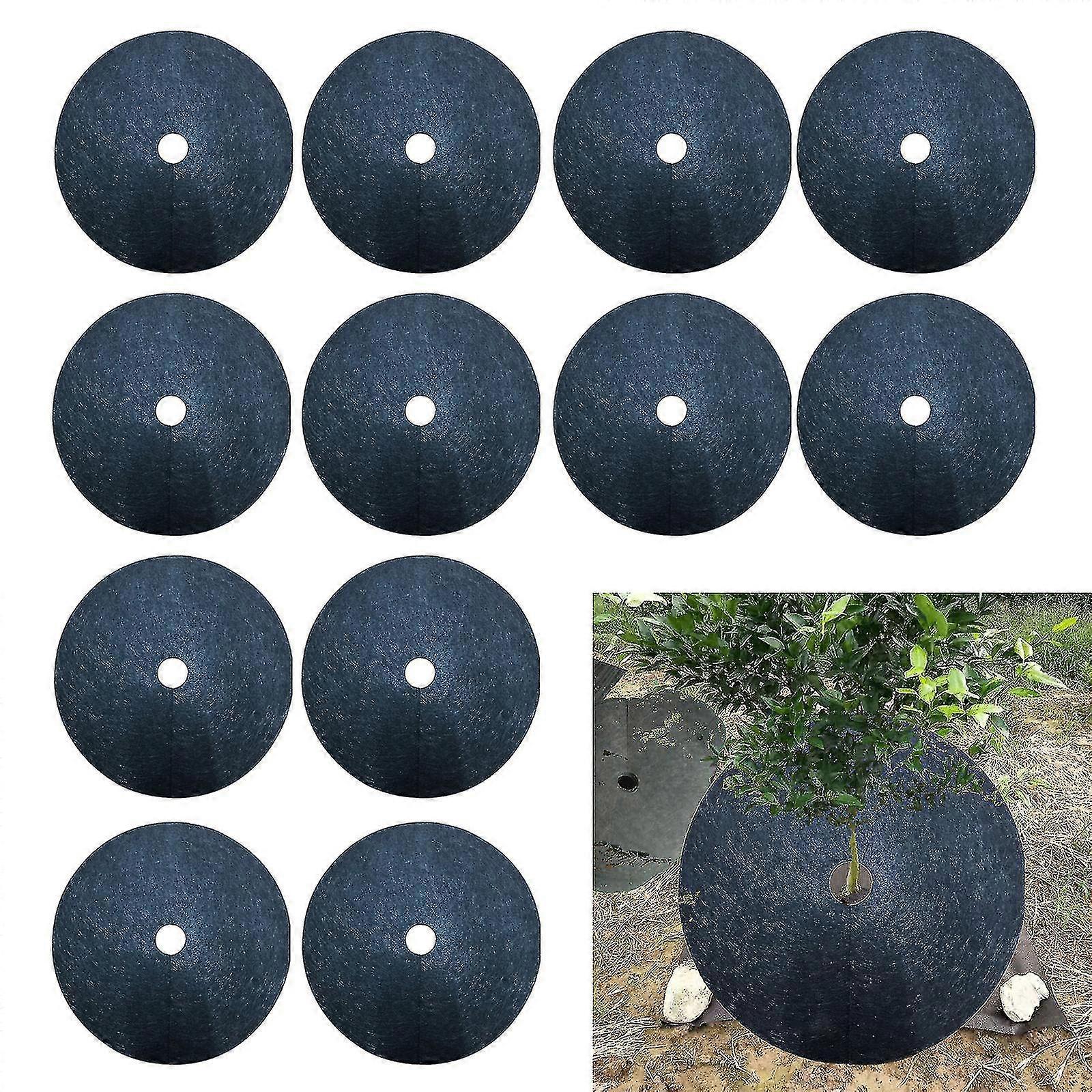 2023 12pcs Mulch Ring Tree Protector Matten 42cm Disc Shrub Tree Guard Weeding Pad