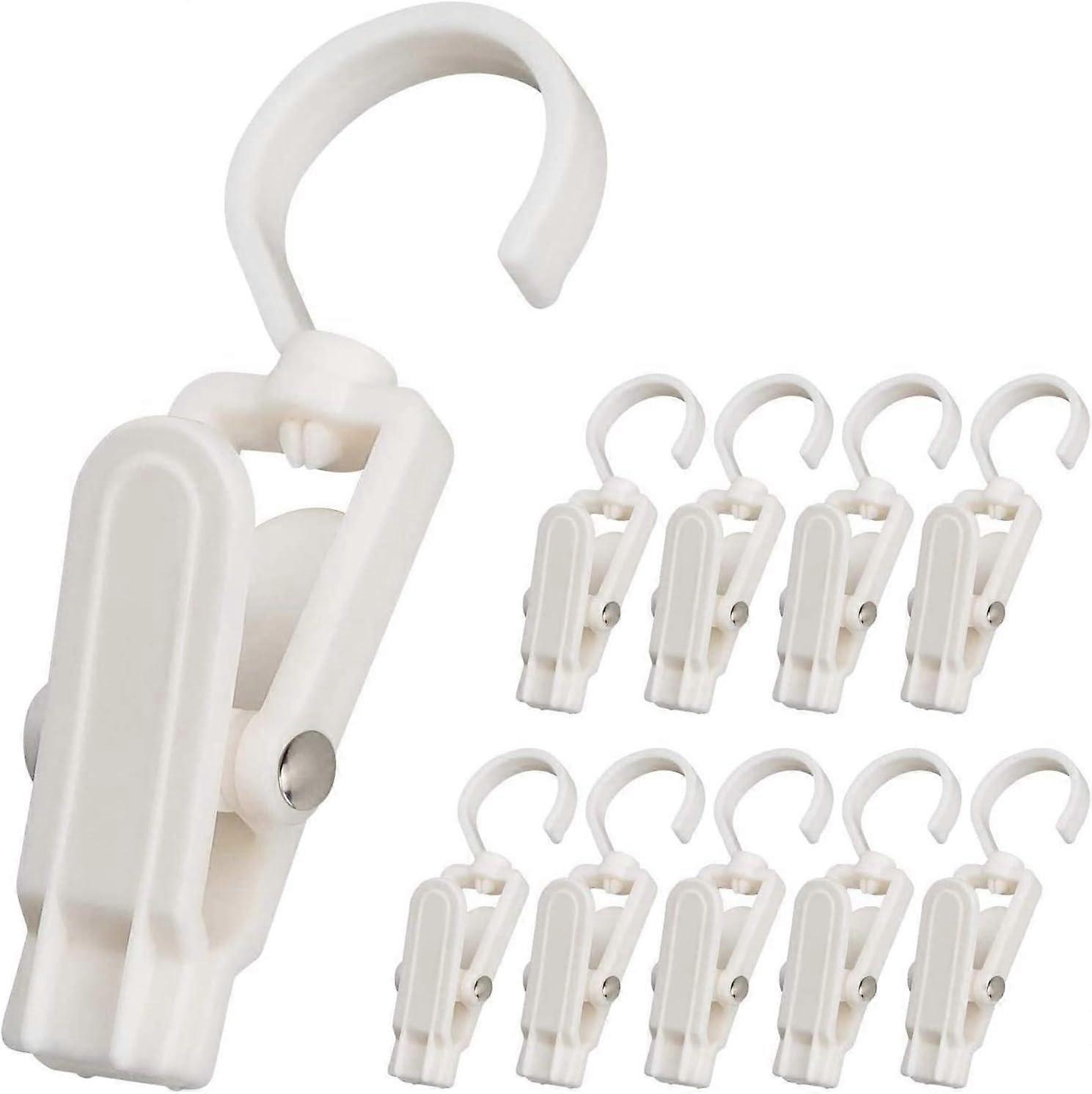 10PCS Super Strong Plastic Family Travel Rotating Hanging Laundry Hook