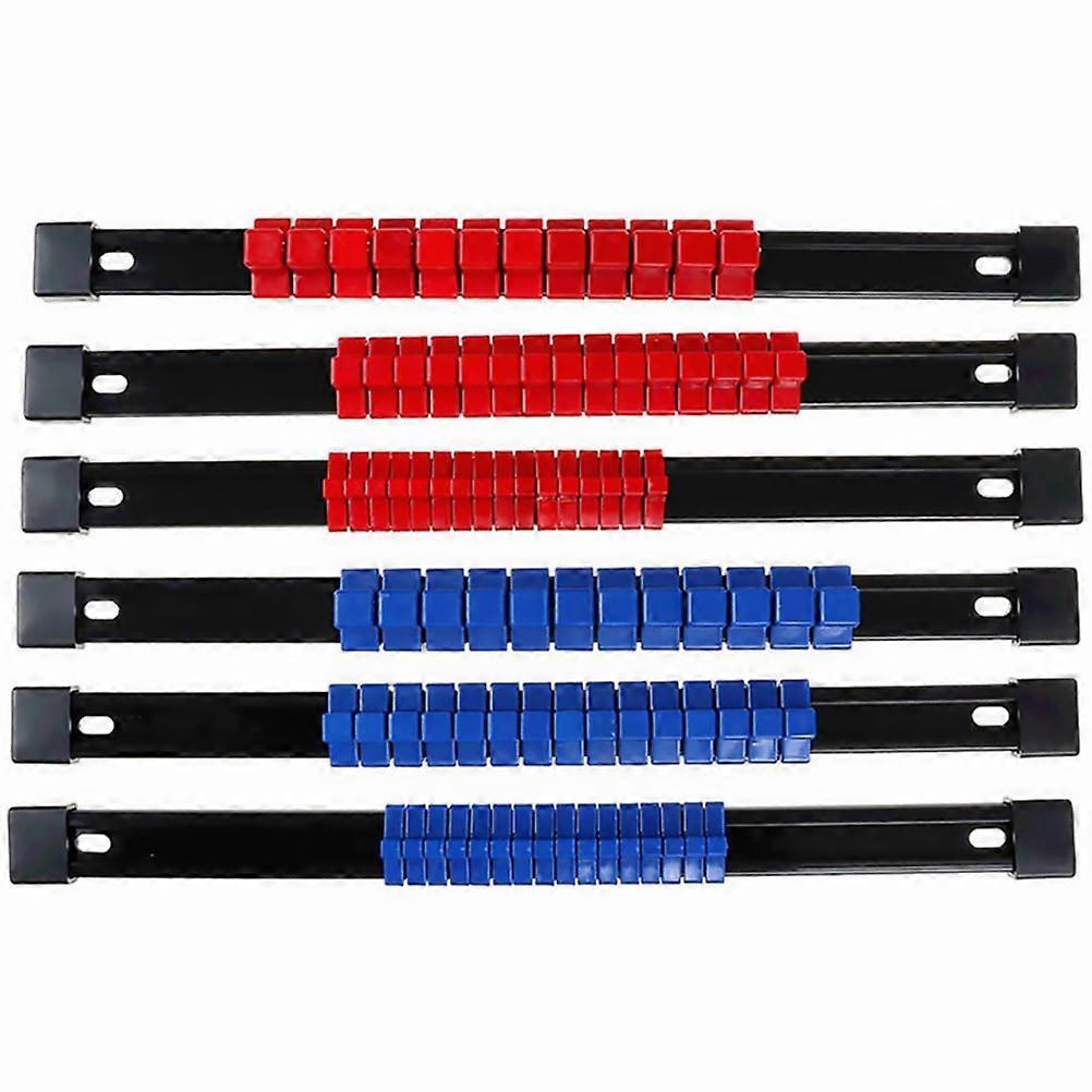 6pcs 1/2" 3/8" 1/4" Socket Holder Organizer Mountable Sliding Storage Rail Racks