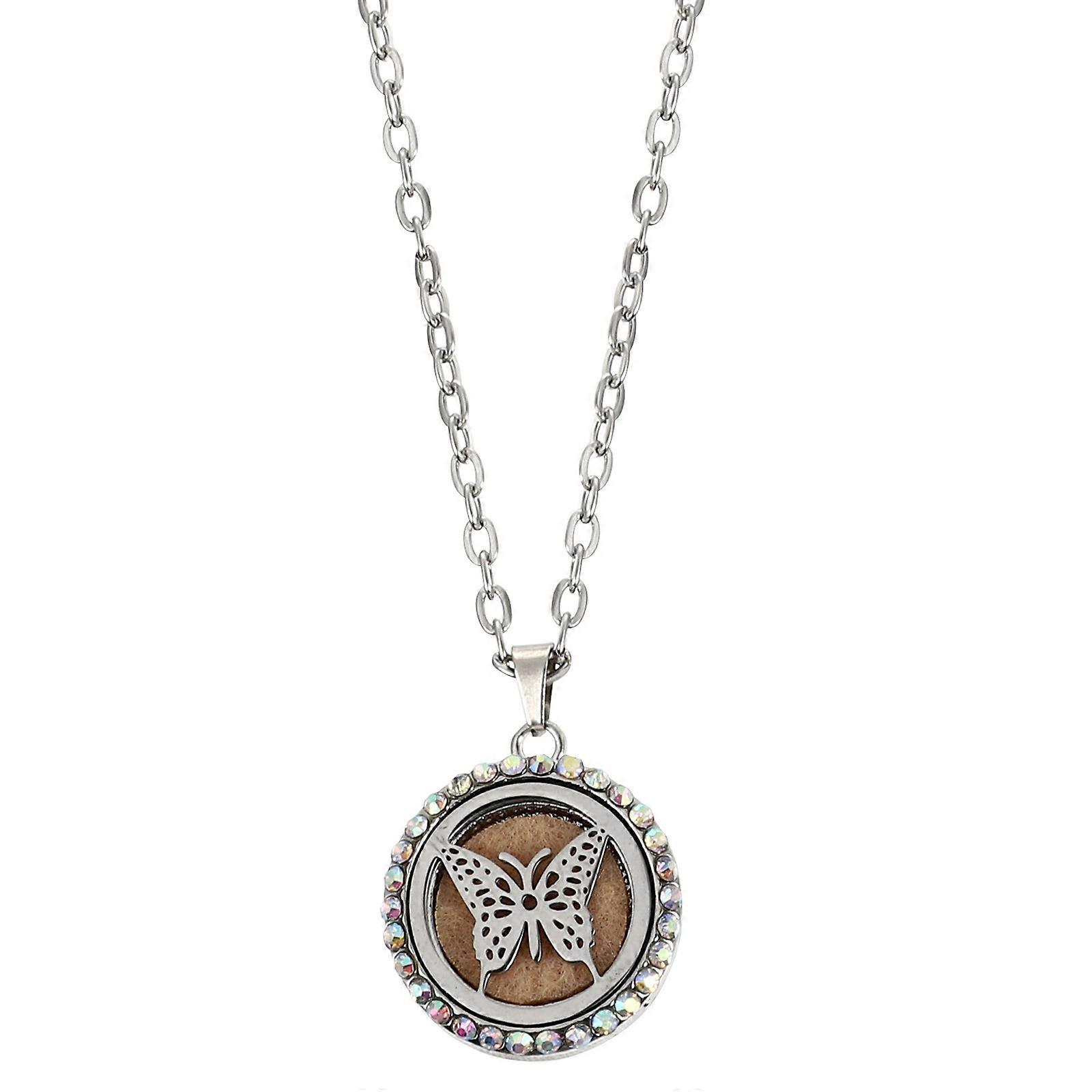1Pc Essential Oil Diffuser Choker Aromatherapy Perfume Locket Chain Necklace (Assorted Color)