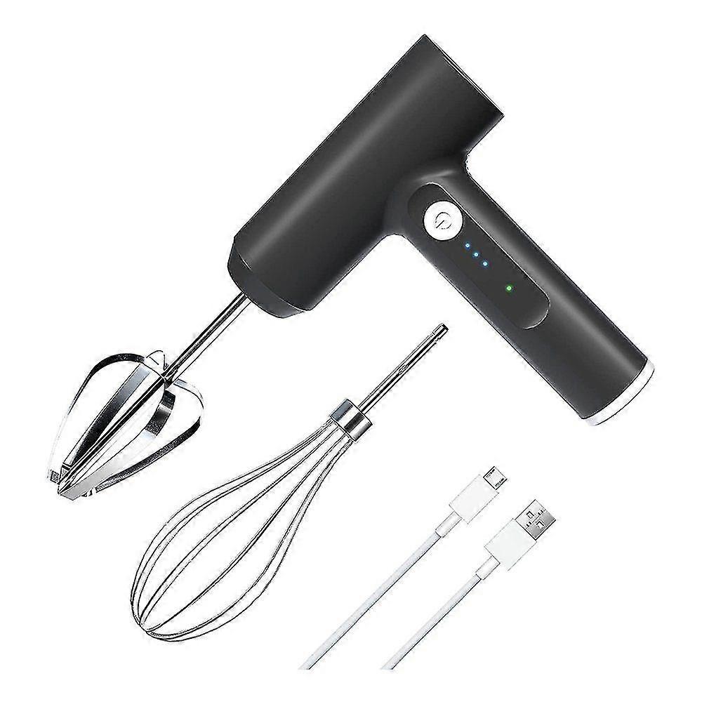 Cordless Electric Hand Mixer Hand Mixer Usb Rechargeable Turbo Boost 3 Speed Settings 2 Whisk Portable Hand Mixer For Baking