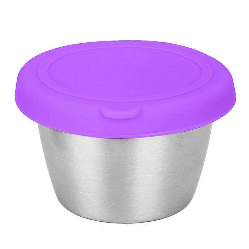 1 Set Dipping Cup with Lid Corrosion Resistant Leak Proof Stackable Tomato Sauce Seasoning Small Dish for Dining Room Qinhai