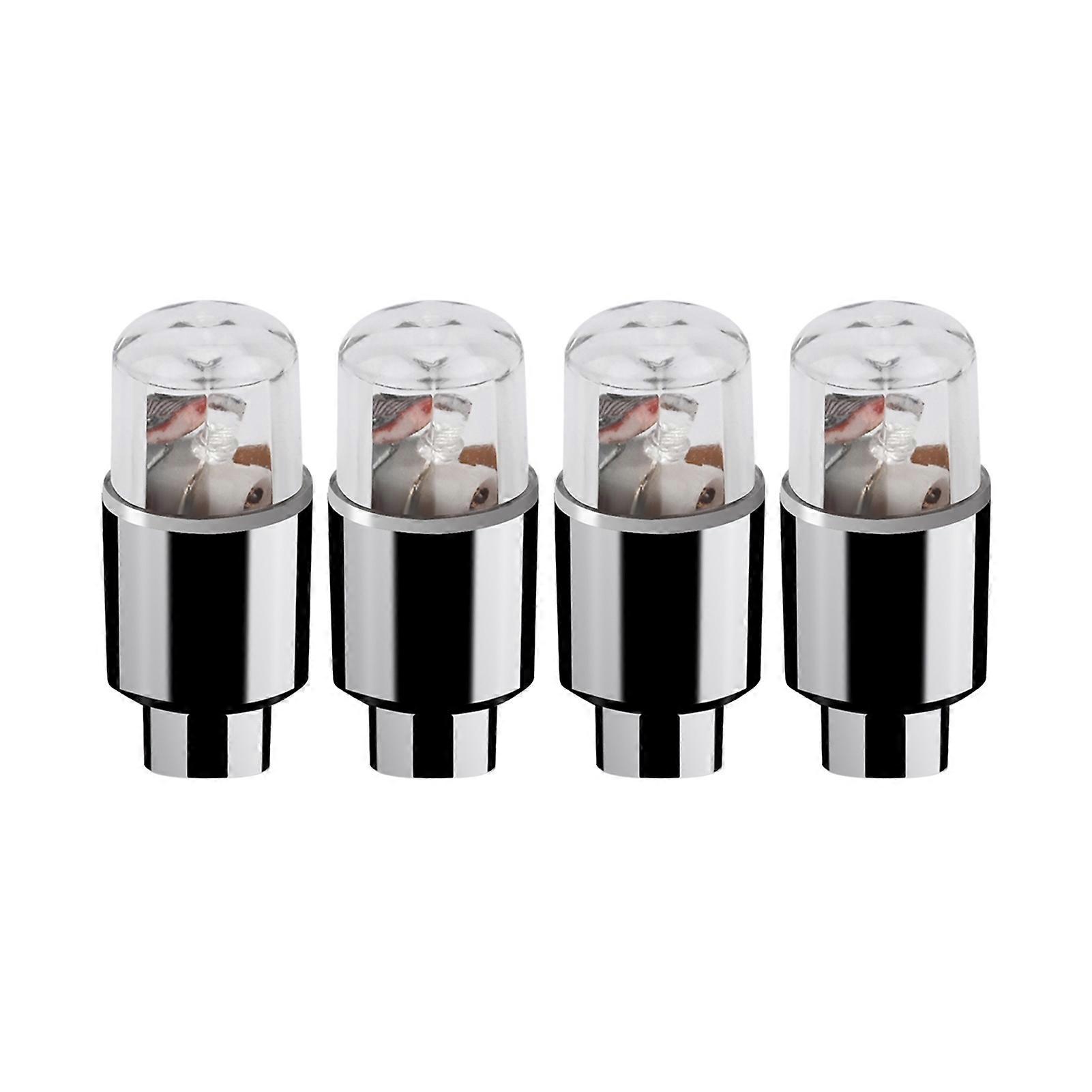 4Pcs Valve Stem Cap Lights Long Battery Life Leak-proof with Glow Effect Dust-proof Strong General Performance Decorate Long-lasting Use Wheel Hub Glo