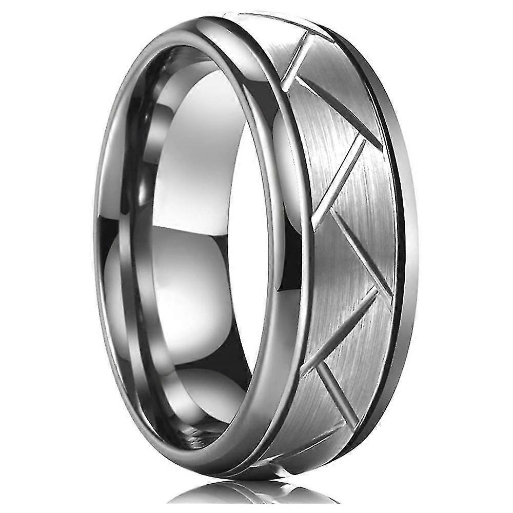 Plus Size Mens 8mm Tungsten Carbide Ring Wedding Rings