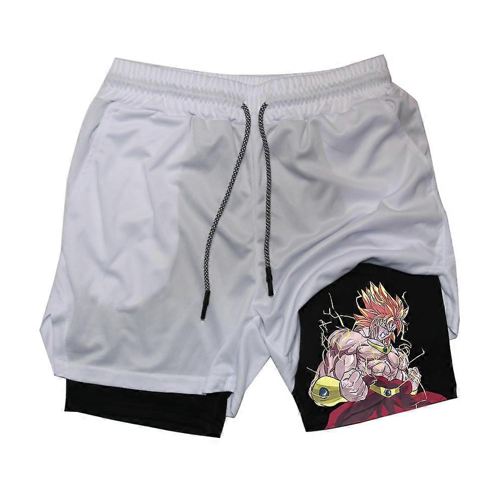 2 in 1 Performance Compression Short with Towel Loop Pockets Mens Athletic Shorts Quick Dry Stretch Workout Training Running