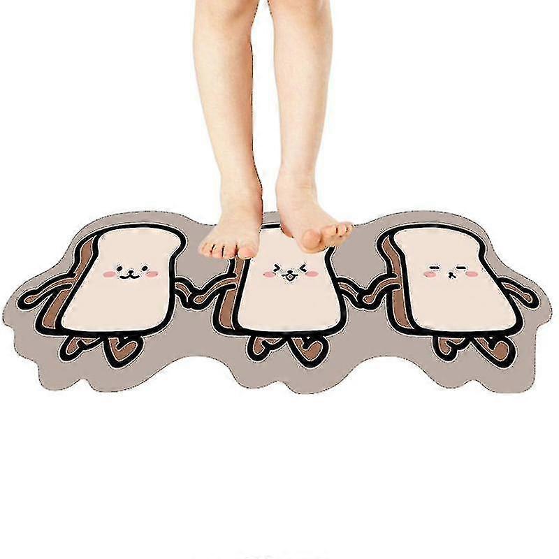 Kitchen Floor Mat Reusable Irregular Toast Shape Carpet Anti Fatigue Cushioned Mats For Laundry