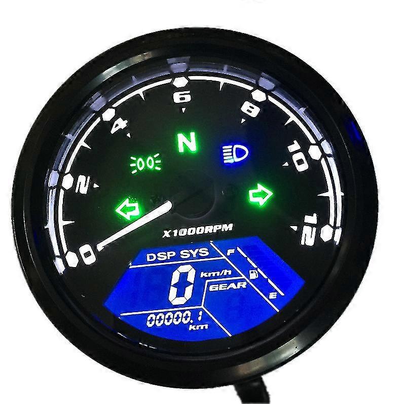 Universal Motorcycle Odometer Lcd Digital Speedometer Tachometer Gauges With Night Light Fit Most Popular 12v Motorcycle