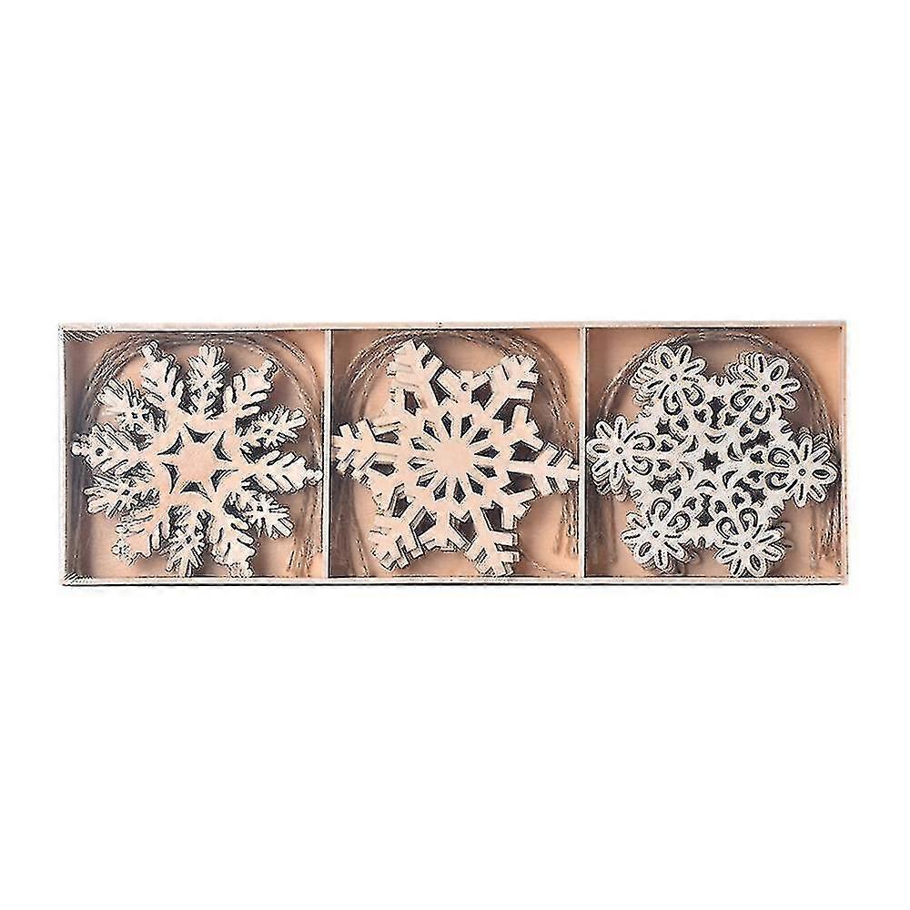 زخارف رقائق الثلج الخشبية ، لتزيين عيد الميلاد الريفي Diy Crafts