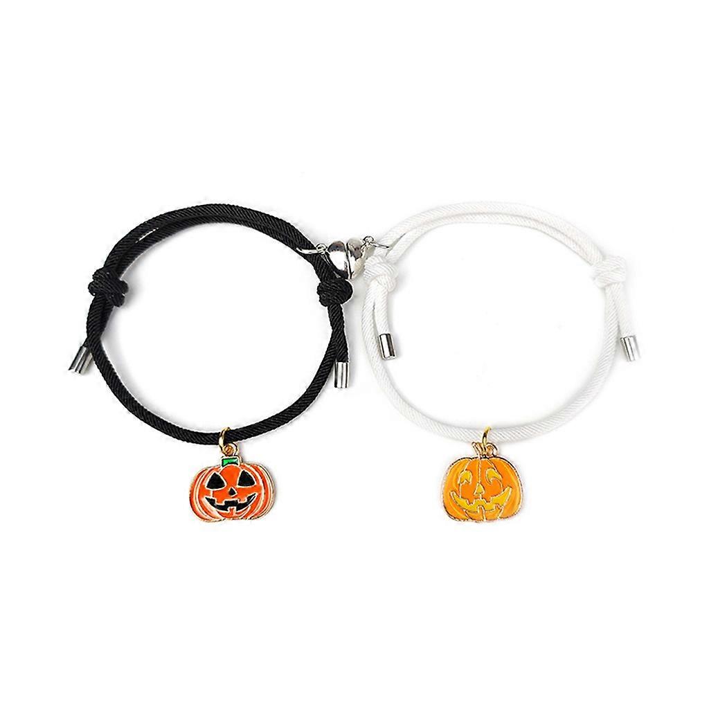 Halloween Elements Couple Bracelets with Heart Shape Mutual Attraction Magnet