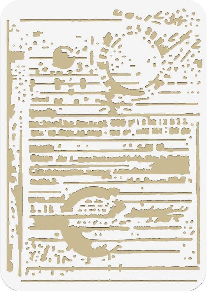 Vintage Notes Painting Stencil 8.3x11.7 Inch Reusable DIY Art and Craft Stencils Hollow Out Drawing Painting Template for Painting on Wood Fabric Pape