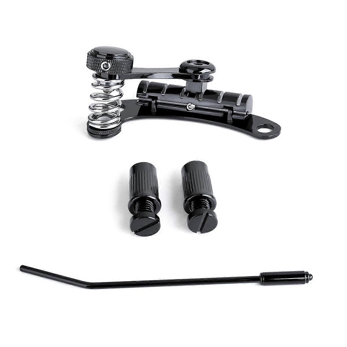 Guitar Vibrato Tailpiece Tremolo, Flat Top Body Tremolo Unit Vibrato Bridge for LP SG Electric Guitars Black