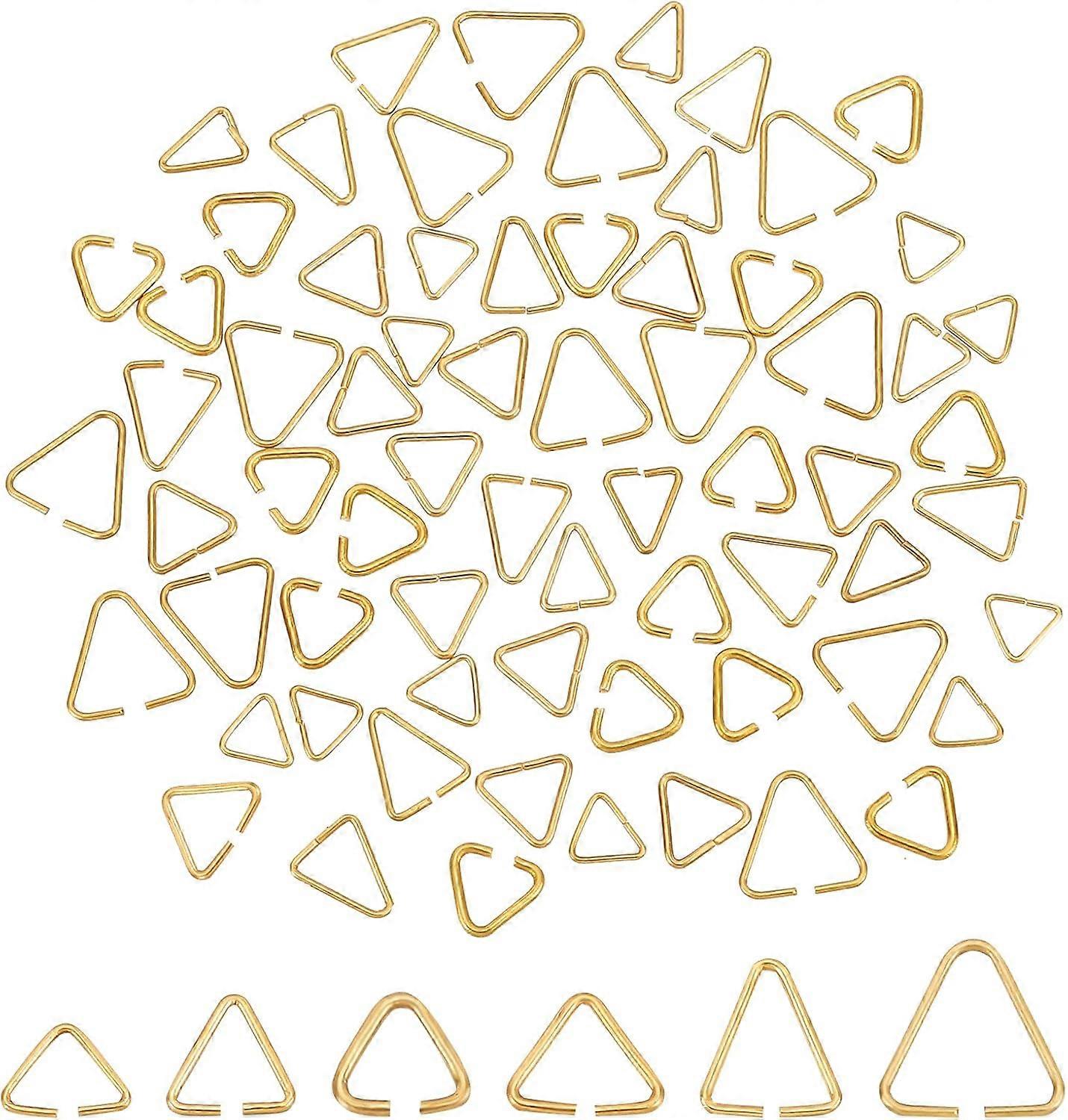 600Pcs 6 Styles Triangle Open Jump Ring Brass Jump Rings Golden Split Rings Connectors Clasps Hooks Jewelry Making Findings for DIY Bracelet Necklaces