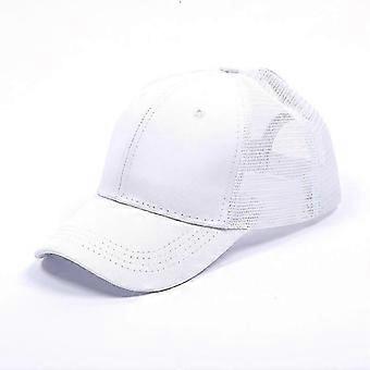 Baseball Cap Casual Hip-Hop Hat Tennis Sport Adjustable Breathable Fabricwhite