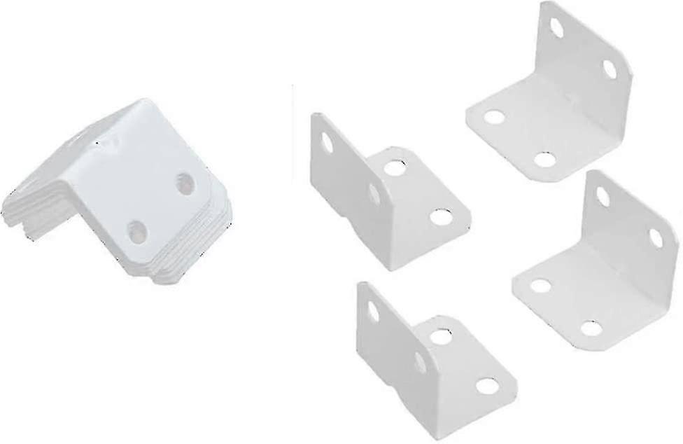 10pcs Metal L Shape Door Window Shelf Corner Brace Right Angle Bracket White