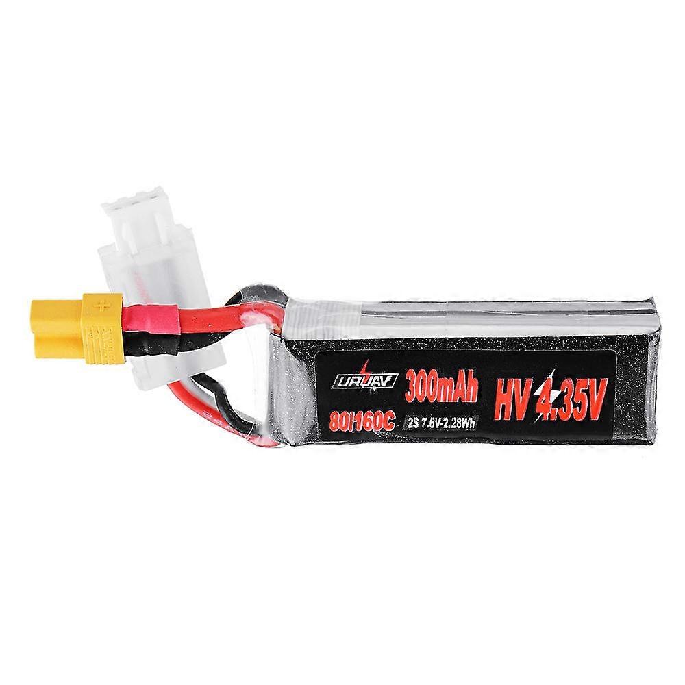 4Pcs URUAV 7.6V 300mAh 80C/160C 2S HV 4.35V Lipo Battery XT30 Plug for BETAFPV Whoop Quadcopter