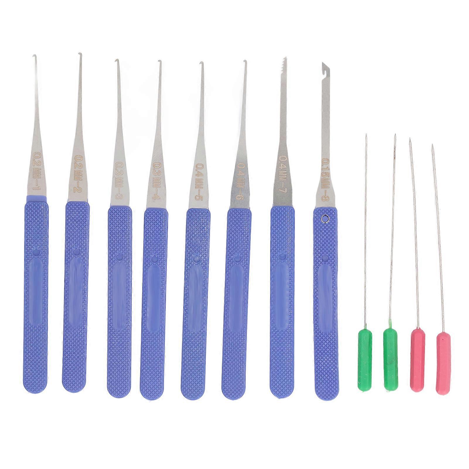 12PCS Tap Extractor, Spring Steel Tap Remover Tool Kit Stripped Screw Broken Tap Puller 0.15mm‑0.4mm