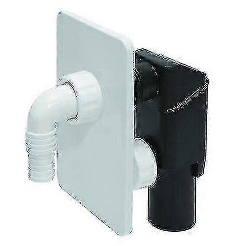 White/Chrome Concealed Washing Machine Dishwasher Waste Pipe Drain Trap Kit Self Cutting