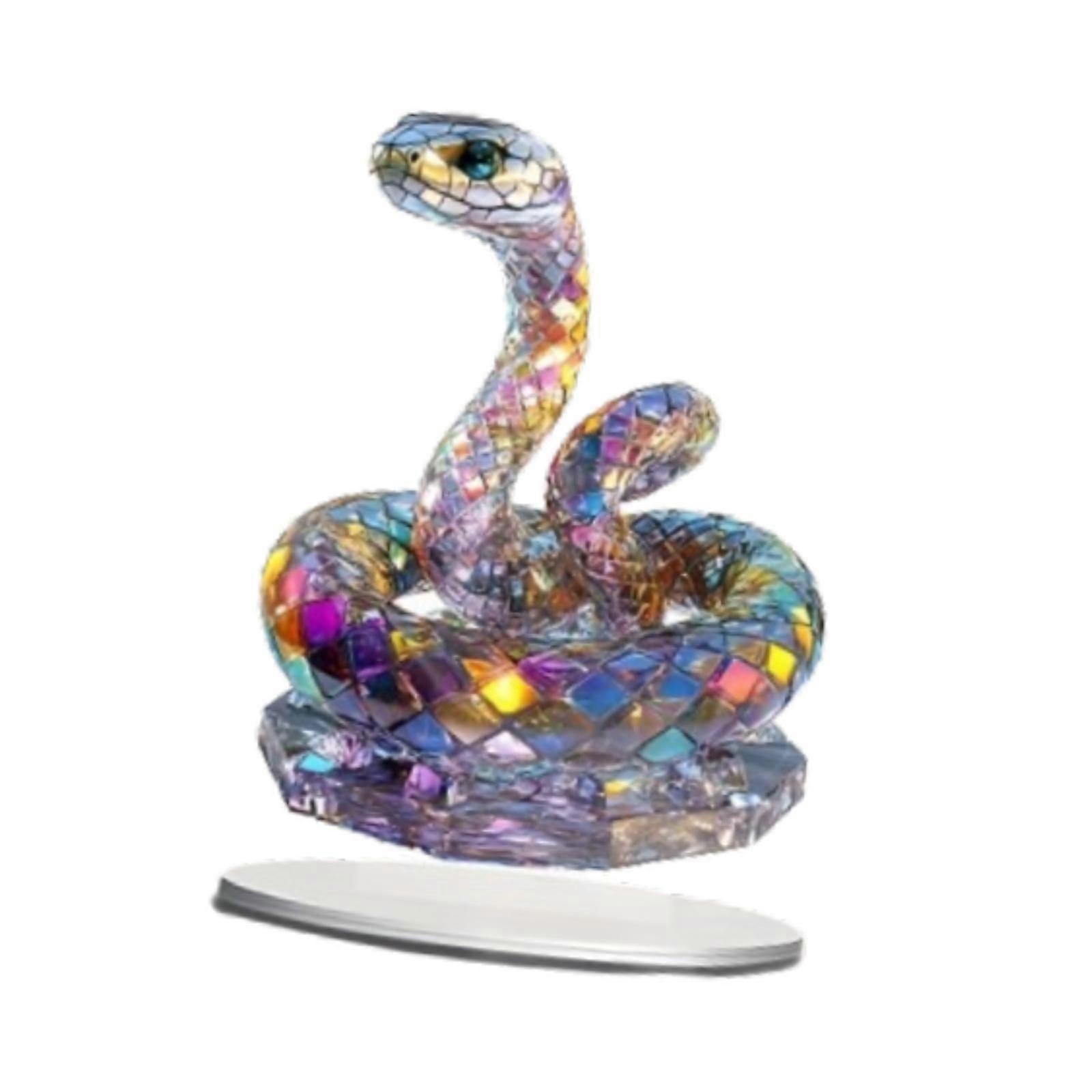 2D Flat Colorful Snake Pattern Table Sign Tabletop Ornament Chinese New Year