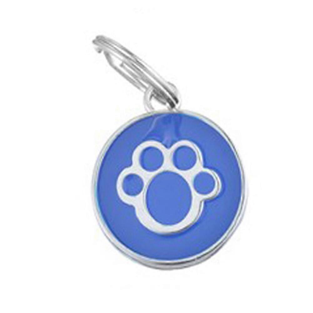 Durable Zinc Alloy Anti-lost Pet Identity Card Name Label Cards Pets Rope Accessory(blue)