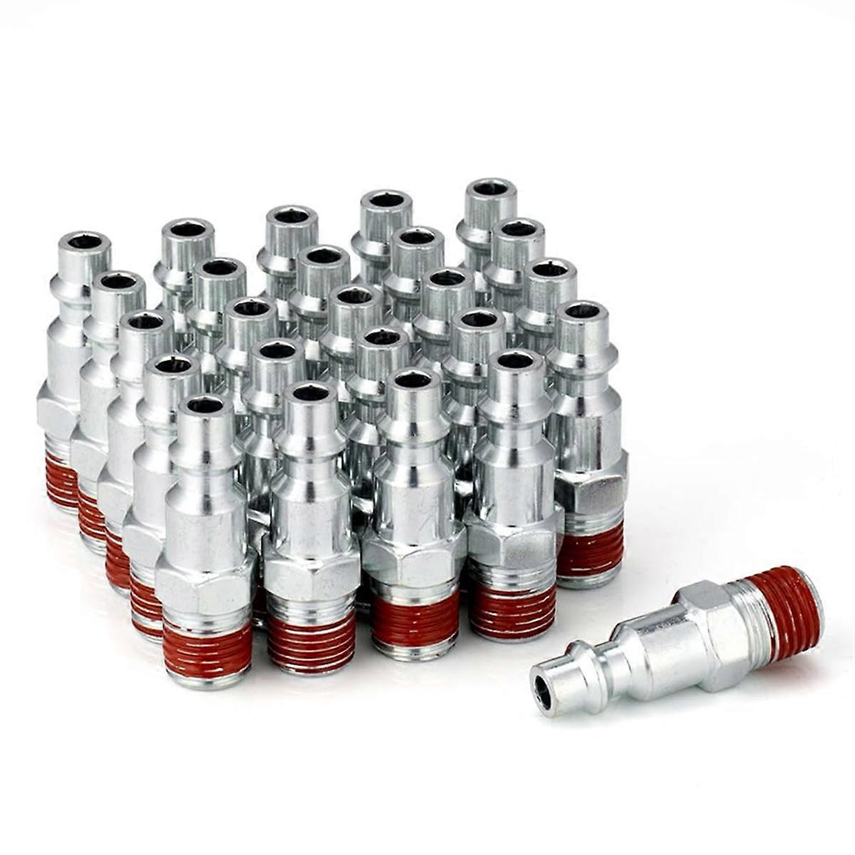 25 Pcs 1/4 Inch Air Hose Fittings, 1/4 Inch Body Size,M-Type Plug,1/4 Inch Male Threads Size, Pre-C