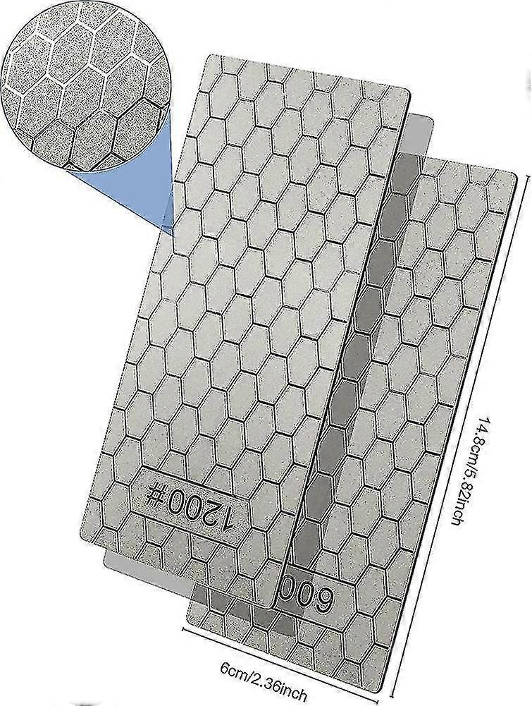2pcs Diamond Sharpening Stone, Knife Sharpener Stone Whetstone Honeycomb Surface