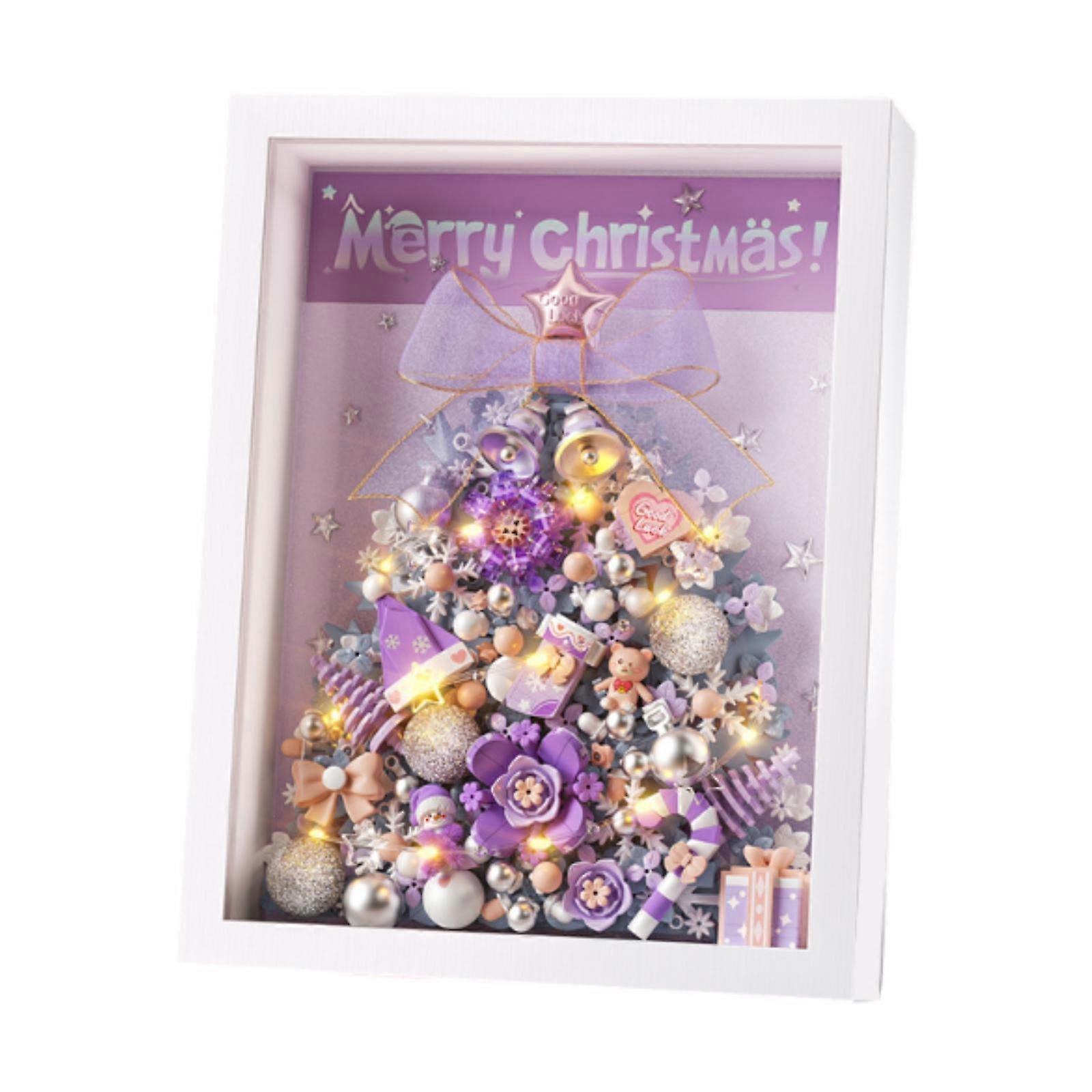 Christmas Tree Photo Frame Building Blocks Festival Gifts Collection Tabletop
