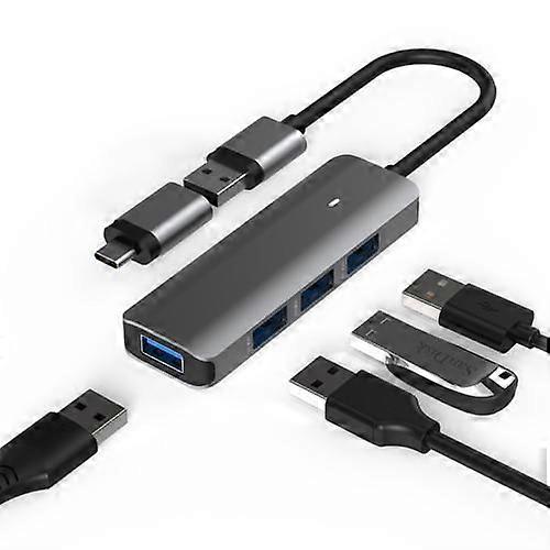 ZRUXE HB-323 Type-C Expansion Dock Multifunctional HUB Docking Station 4-in-1 USB3.0 x 4