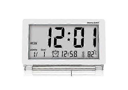 Digitaler Reisewecker, faltbare LCD-Display-Uhr mit Kalendertemperatur-Schlummerfunktion H_SZXM