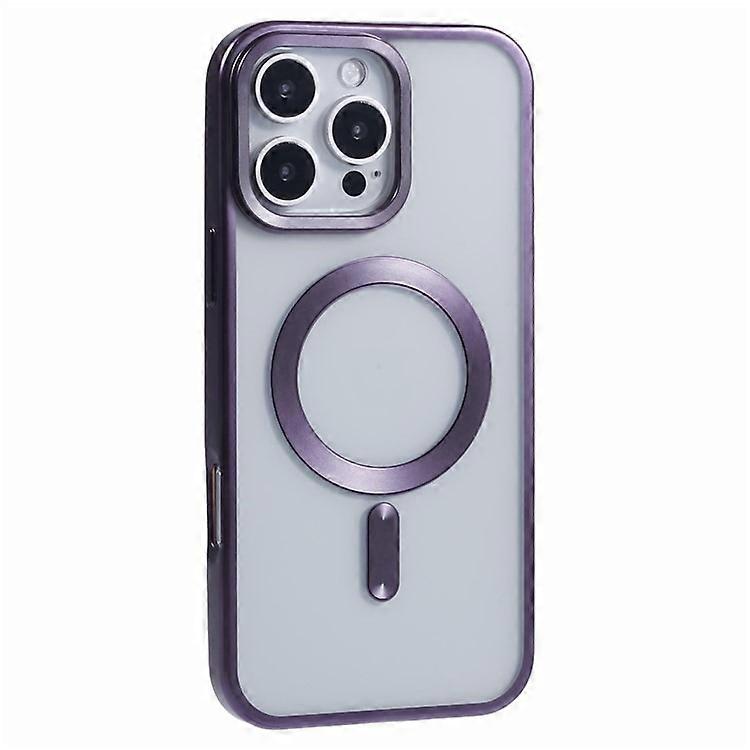 Compatible For iPhone 16 Pro Max Case Matte Electroplating Phone Cover Compatible with MagSafe