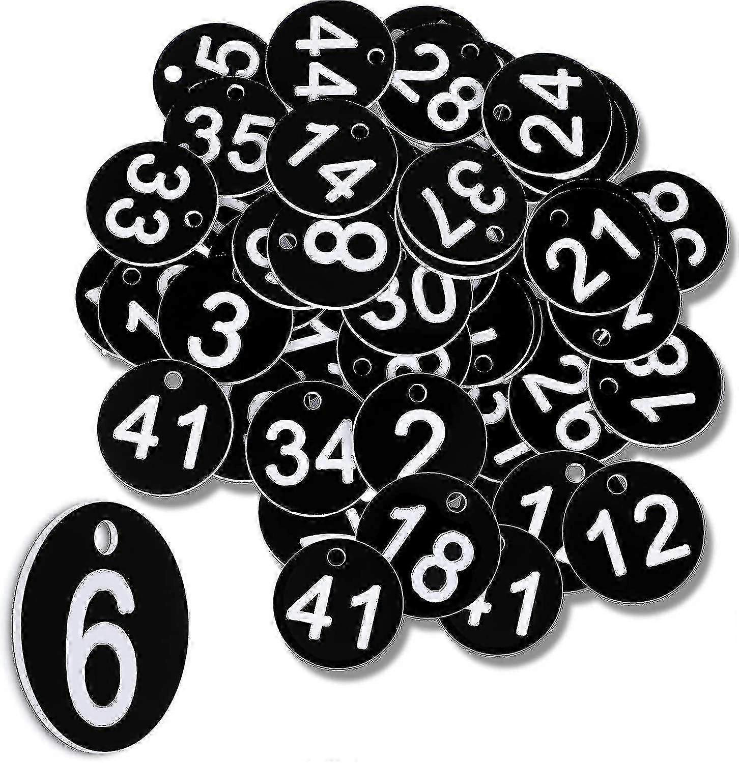 Black Number Tags 1-50 Plastic Numbered Tokens Plastic Table Numbers Numbered