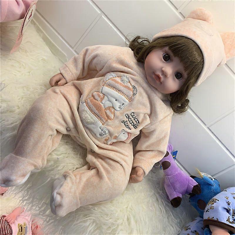 ライトパウダーロングヘア#45cm可動目、再生、泣き、女の子、イミテーションベイビー、ソフトグルー、再生布、感情、笑い、話、人形、おもちゃ
