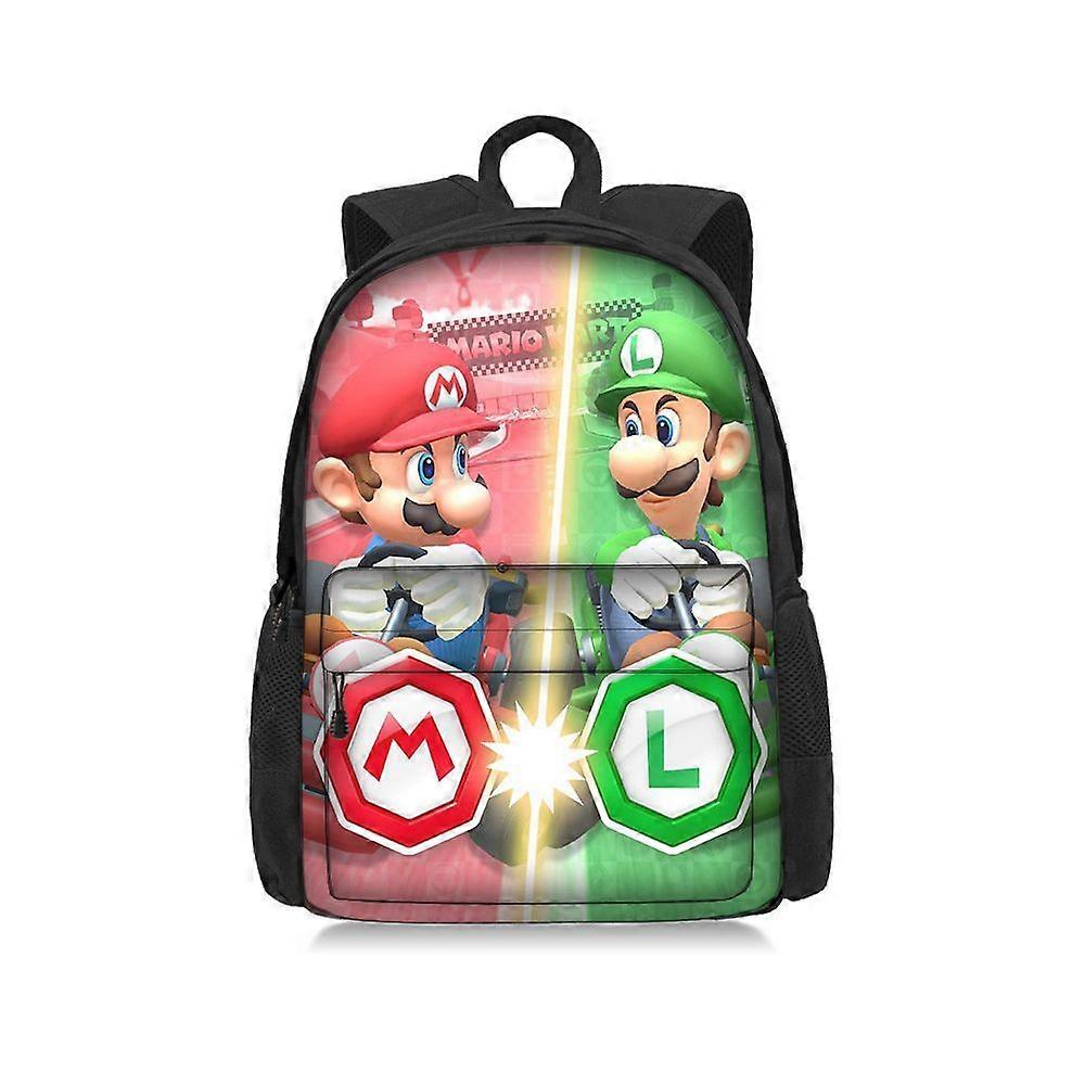 Mario Printed Backpack Student Polyester Cartoon Kids Backpack