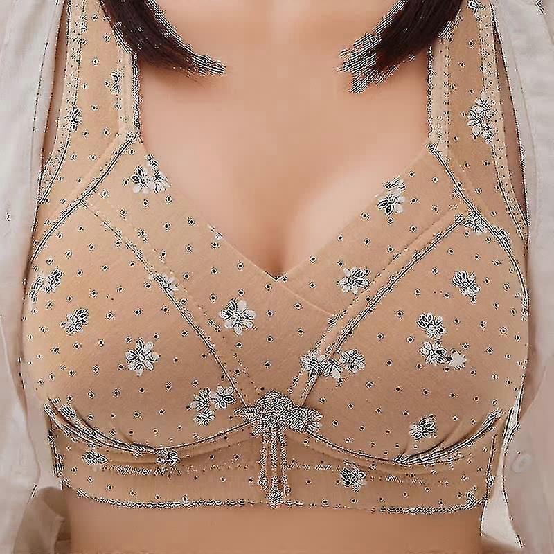 Size-extended Women's Underwear Thin Comcompatibletable Adjustable Bra Floral Bra