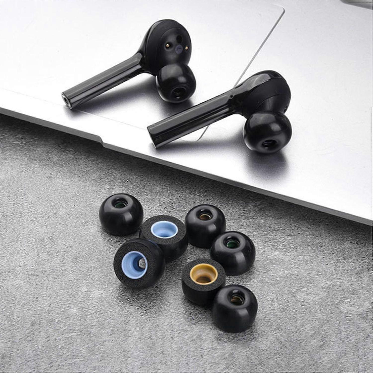 1Pair Earphone Tips Wireless Noise Reduce Memory Foam Black Ear Buds Tips for Jabra-Elite65T for Son