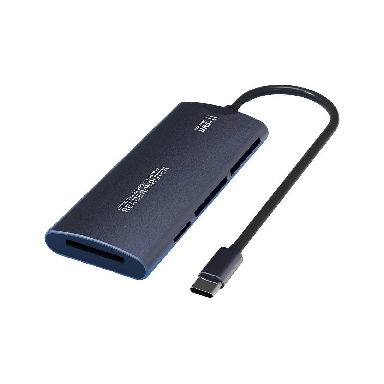 MultiFunctional 6 In 1 SDTF/ Memory Card Reader Durability Aluminum Case USB C HUBs LED Indicator for Photographer