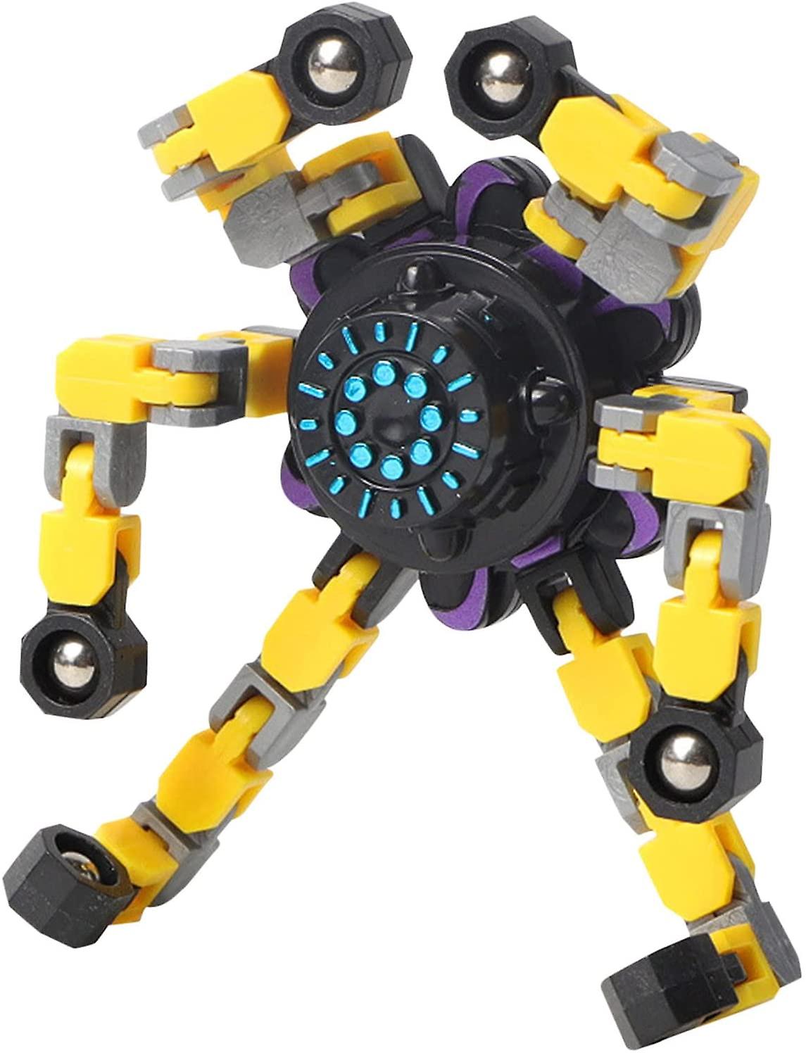 Finger Hand Spinning Top Focus Toy with Transformable Deformation Chain Mechanical Spiral Twister (C)