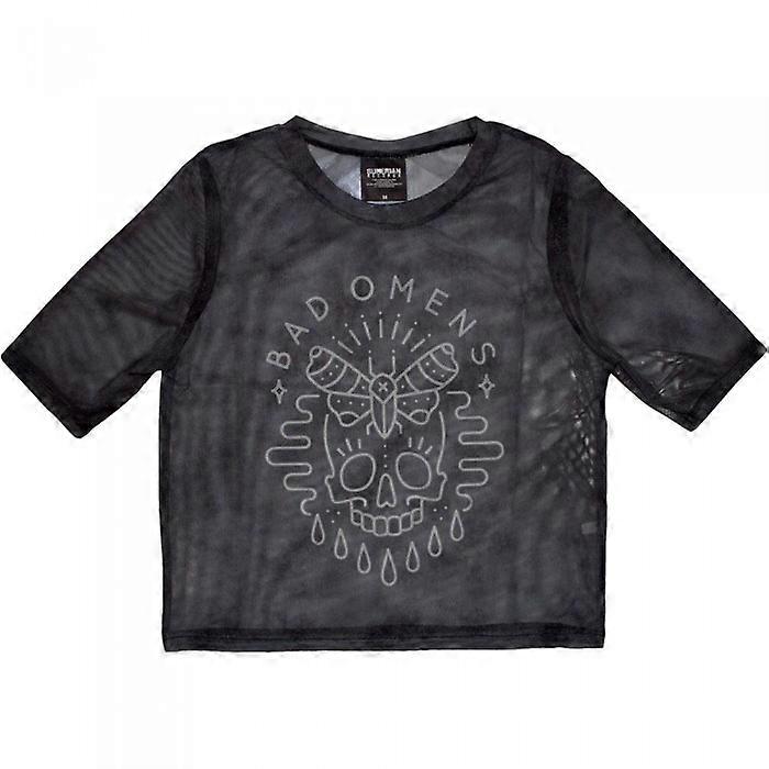 Bad Omens Womens/Ladies Moth Skull Mesh Crop Top