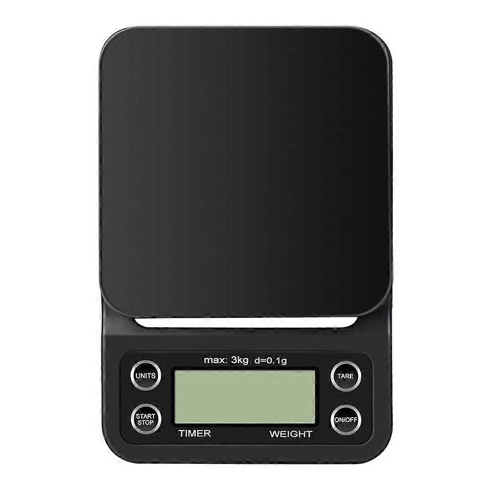Digitale Kaffeewaage mit Timer, tragbare Multifunktionswaage fr 3 kg / 0,1 g Elektrowaage Lebensmittelwaage mit LCD-Display