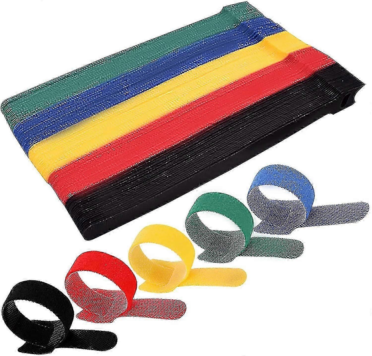 100 Pieces Cable Ties Reusable Cable Strapswire Tidy Adjustable Colorful Cable
