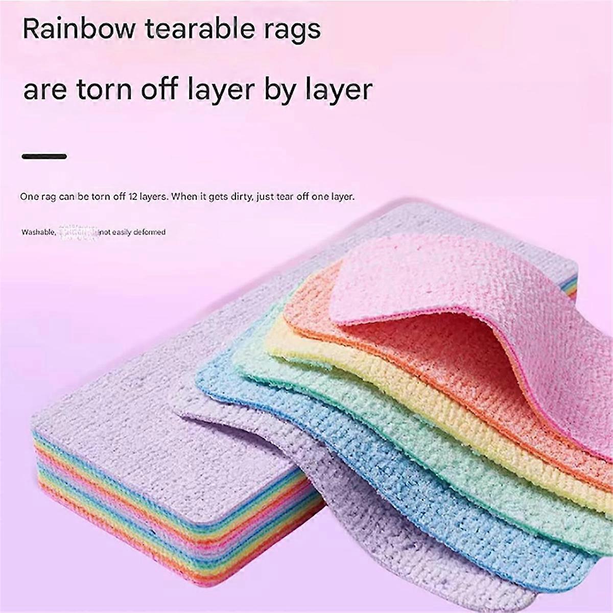 3PCS Layered Microfiber Cleaning Sponge Block, Peelable Microfiber Sponge for Kitchen, Multilayer Sp