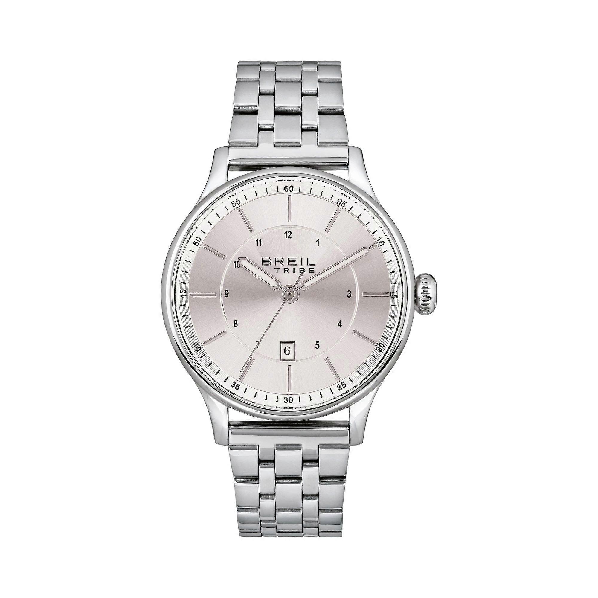 Breil Classy Ew0644 Men's Quartz Watch - 42mm Silver Sunray Dial, Stainless Steel Bracelet