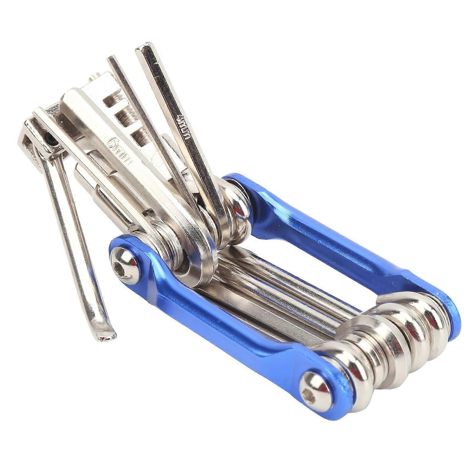 11 Bicycle Repair Tool Kit with Chain Cutter, Screwdrivers, and Key Set - Compact Portable Bicycle Maintenance Tools for Travel