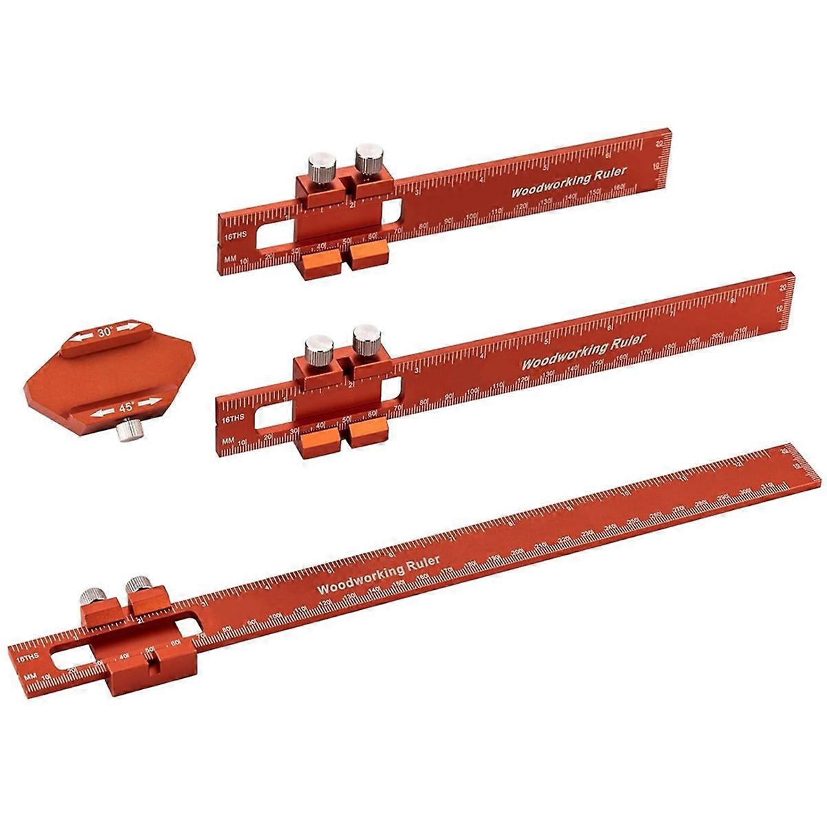 Woodworking Pocket Ruler-6/8/12Inch Precision Pocket Ruler - Marking Ruler Metric Inch T-Type Measur