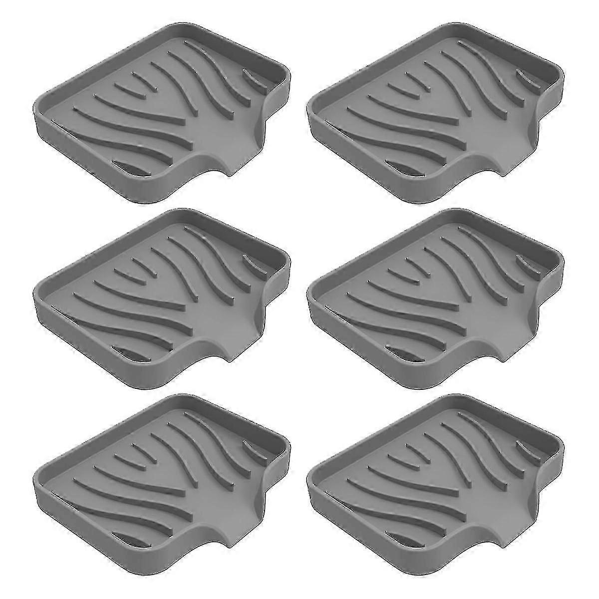 ドレンシリコン付きソープディッシュ、バスルームシャワー用6ソープディッシュキッチンスポンジアクセサリー