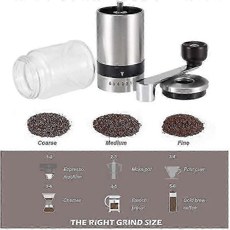 Coffee Grinders Stainless Steel Manual Grinder Machine Adjustable Handmade Coffee Bean Tools Manual Coffee Grinders