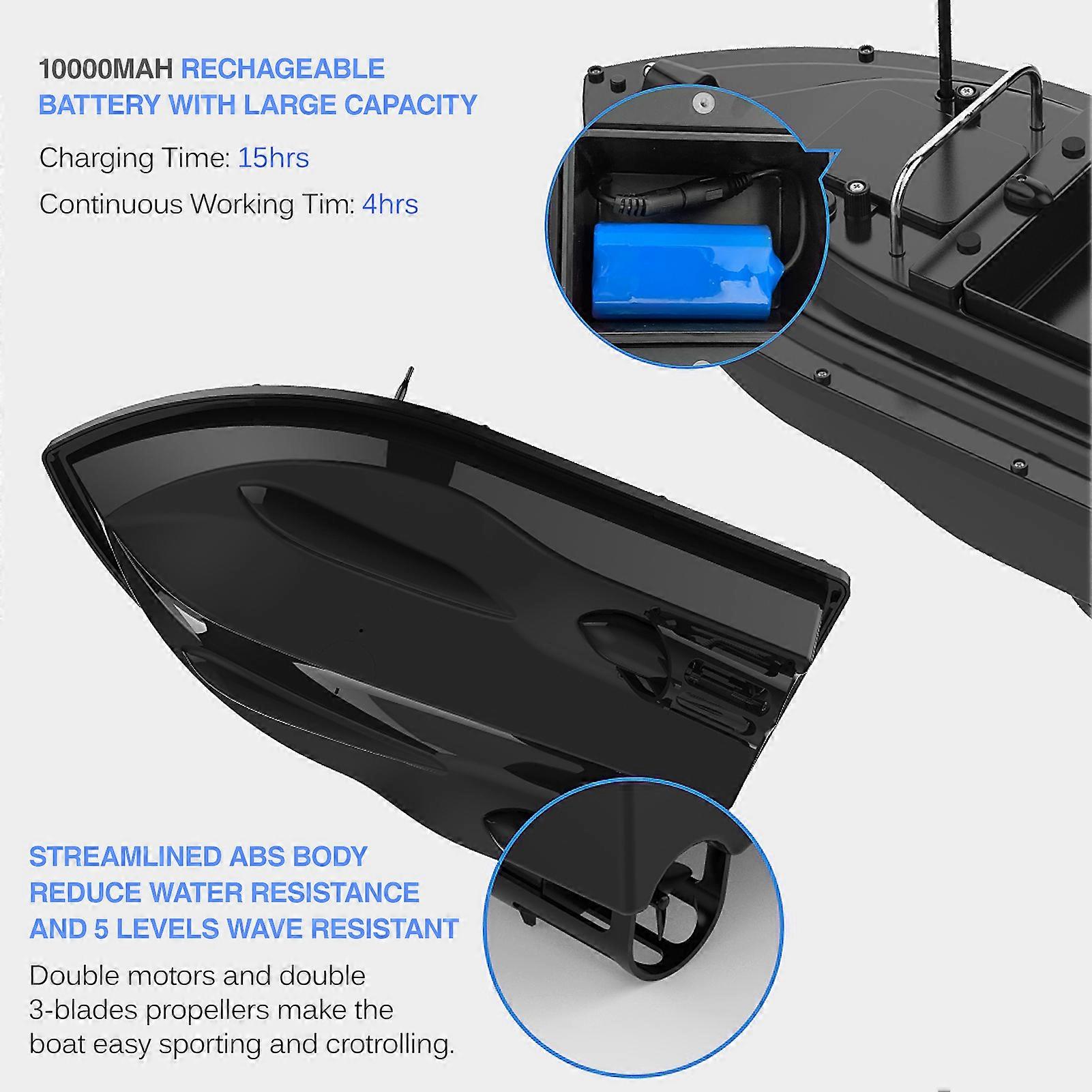 GPS Bait Fishing Boat with Large Bait Container Automatic Bait Boat with 400-500m Remote Range