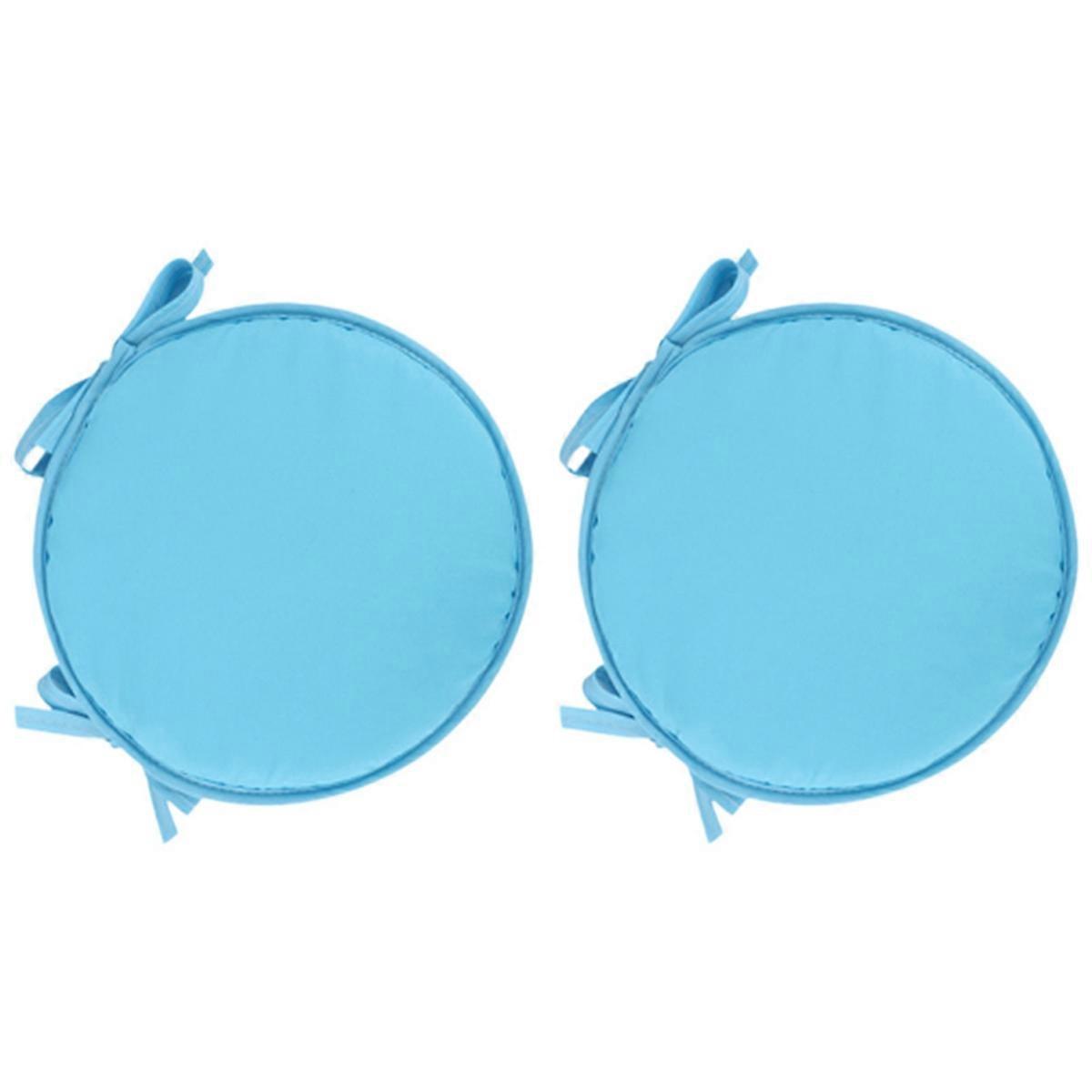 2 Pcs Circular Waterproof Chair Cushions for Garden Coffee Shop F