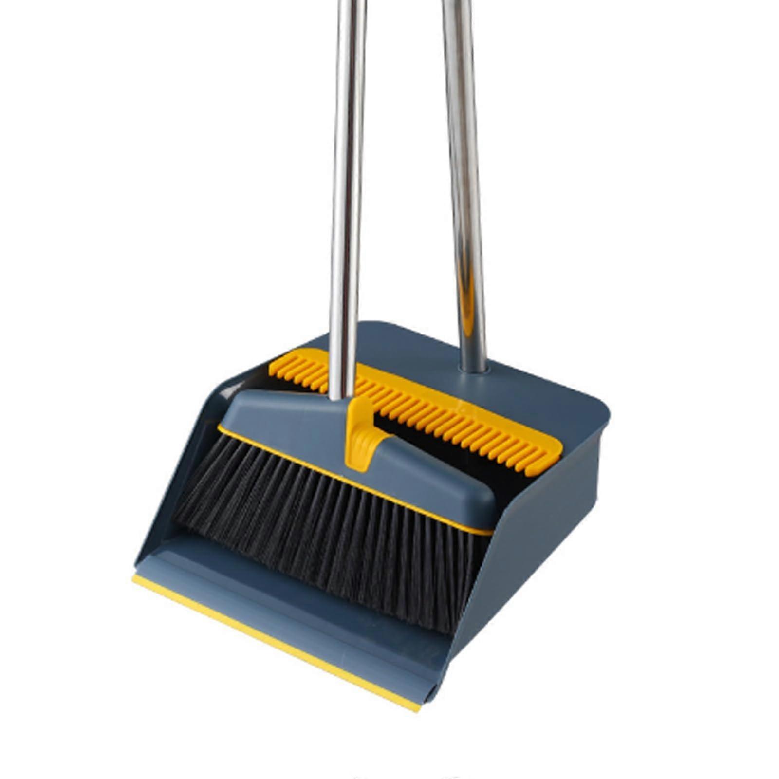 broom with dustpan combo for indoor kitchen cleaning