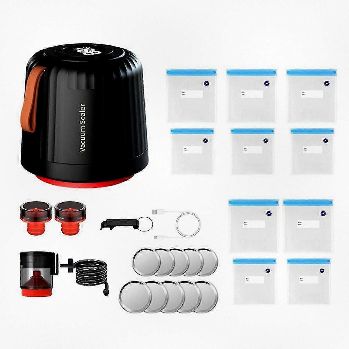 Elektrischer Vakuumierer für Einmachgläser mit Weithalsdeckel Kit