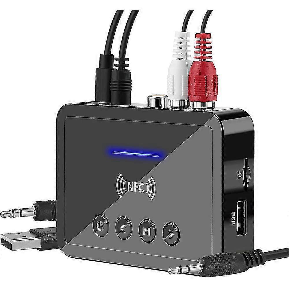 Bluetooth 5.0 δέκτης πομπός FM στερεοφωνικό AUX 3.5mm RCA ασύρματο NFC Bluetooth o Προσαρμογέας για